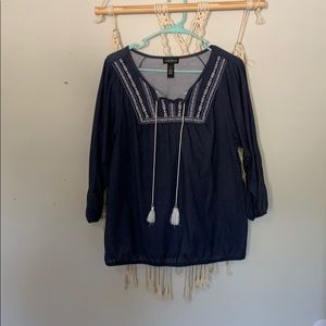 Boho Flair Navy Top